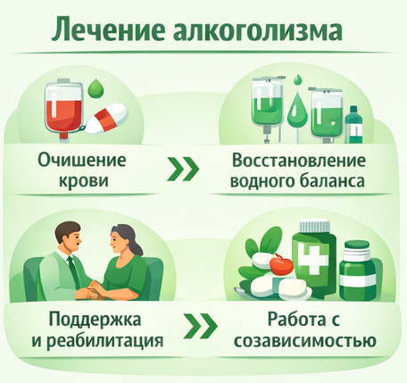 лечение алкоголизма в Купино этапы